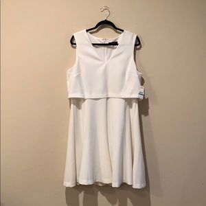 Never worn Nine West white sleeveless lined dress!